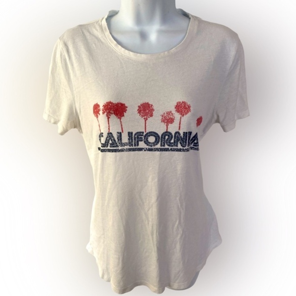 Paige Graphic California Tee - s white ,tree design , cotton , polyester tencel